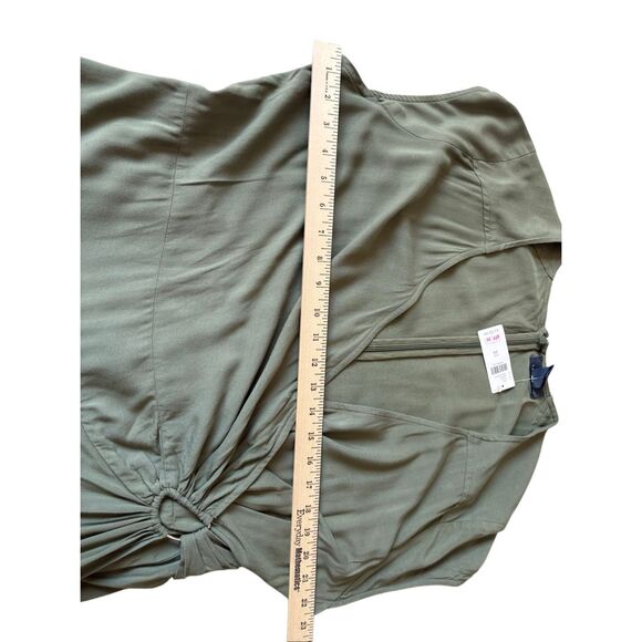 NEW Maeve Anthropologie Rayna faux Wrap Dress size 16 Olive Green - Picture 8 of 8